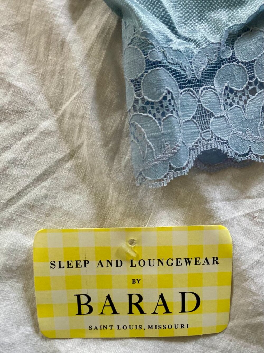 NWT Vintage Tom Bezduda for BARAD & Co. Blue Nightgown and Robe Set M USA - Picture 12 of 16
